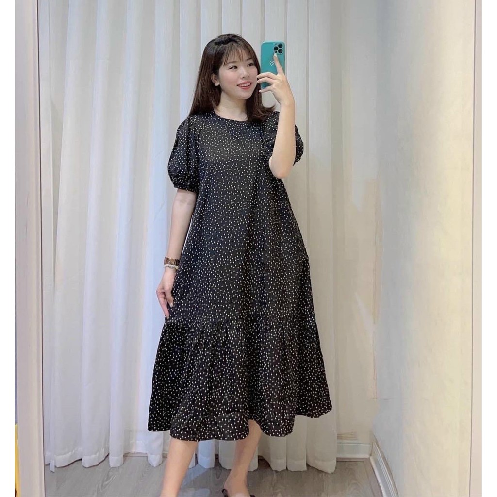 Đầm váy freesize bi đen đuôi cá