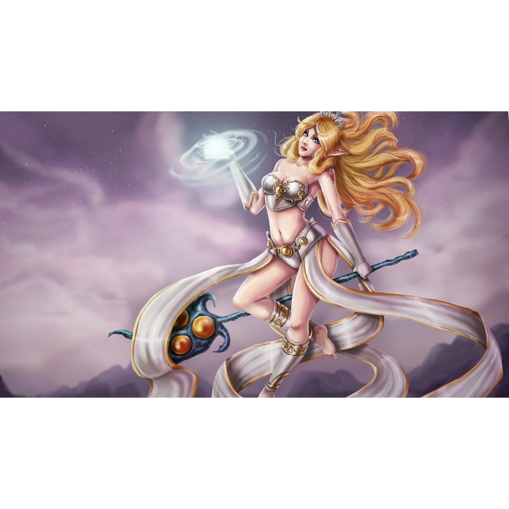 Poster A3, A4, A5 dán tường League of Legends, decal trang trí có keo JANNA - Mẫu 2, nhận in theo yêu cầu