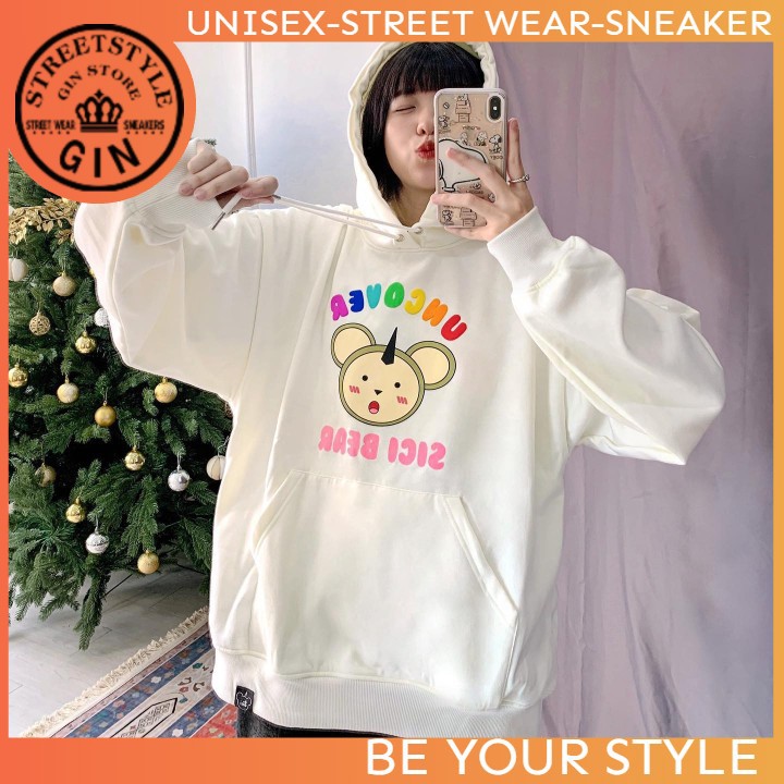 Áo hoodie Sici Uncover trắng đen - Gin store