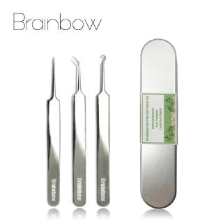 Brainbow 3 Nhíp Đầu Đen Làm Sạch Điểm Mụn Đầu Đen & Vết Bẩn Tẩy Mụn Đầu Đen & Comedone Acne Extractor Dụng Cụ Chăm Sóc Da Mặt