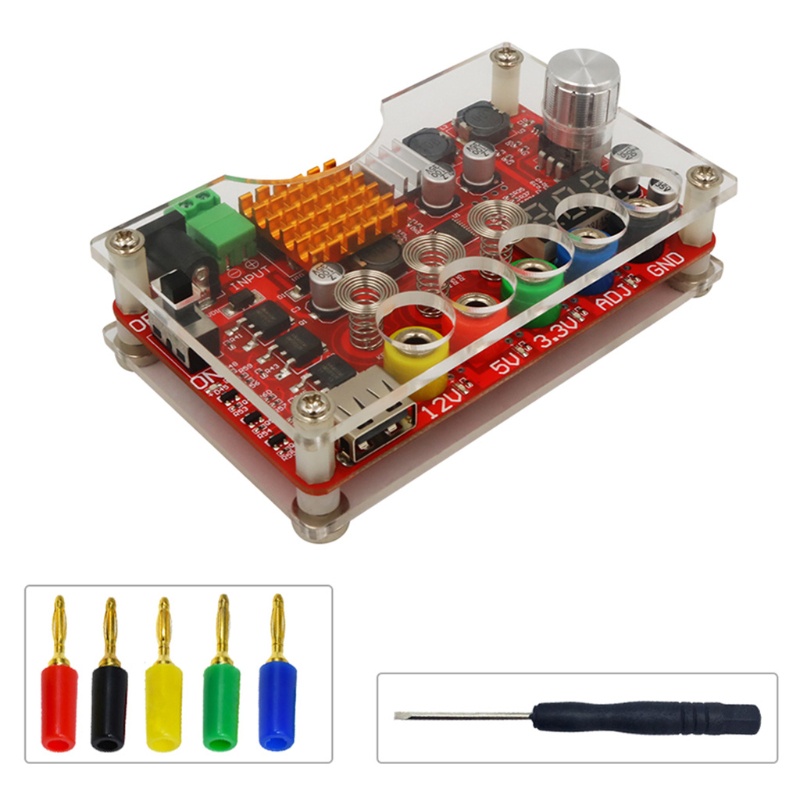 Bộ Bảng Mạch Nguồn ATX Acrylic Hỗ Trợ Núm Vặn Điện Áp 3.3V 5V 12V 1.8