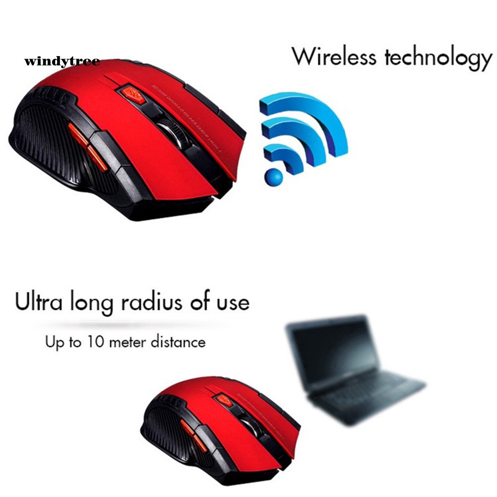 Chuột không dây 6 phím 2.4G 1600DPI để chơi game dành cho PC laptop