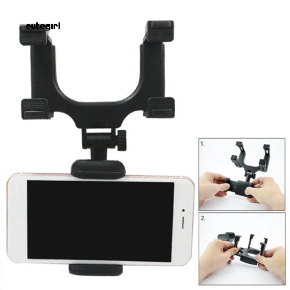 Giá đỡ điện thoại gắn gương chiếu hậu xe hơi xoay 360 độ | BigBuy360 - bigbuy360.vn
