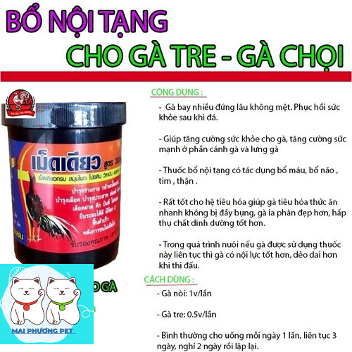 Bổ nội tạng Thái Lan cho gà đá Made in Thailand