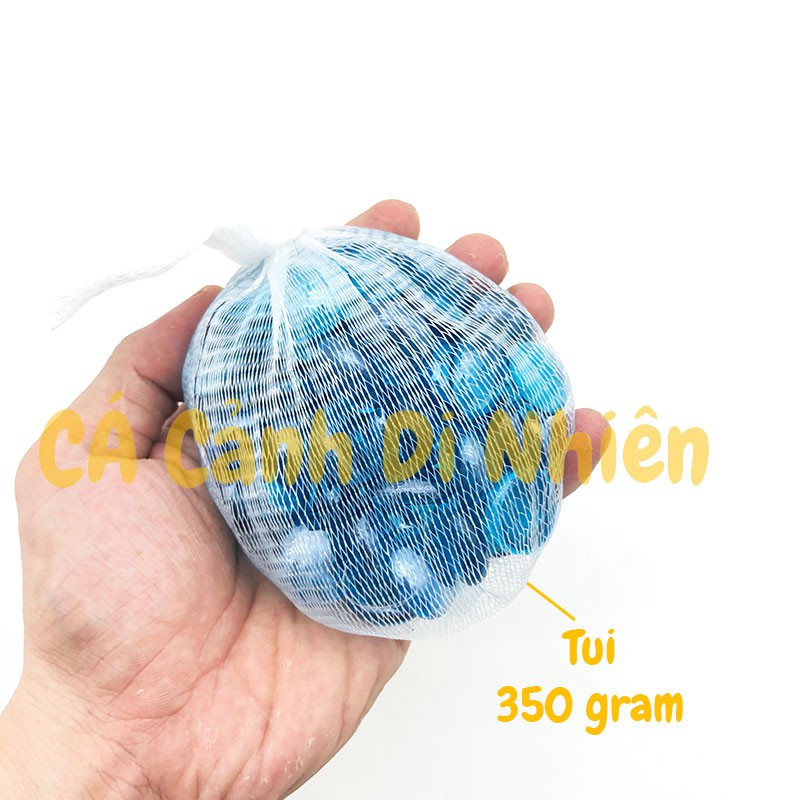 Sỏi thủy tinh màu Xanh Biển, Trắng, Đen 350G trang trí cho hồ cá cảnh