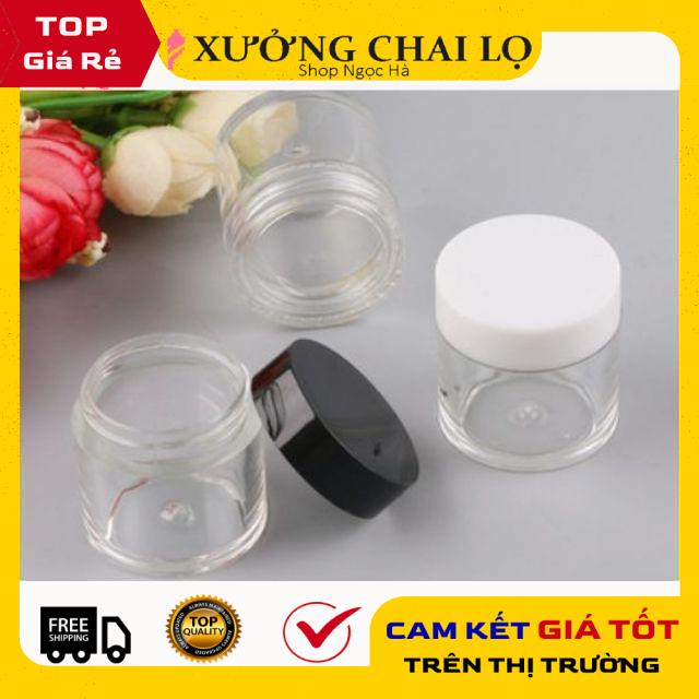 Hủ Đựng Kem ❤ GIÁ RẺ NHẤT ❤ [Combo 100sp] Hủ nhựa chiết mỹ phẩm 10g thân cao đựng kem , phụ kiện du lịch