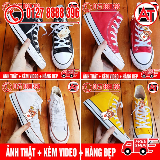 ⚡ [SALE OFF] Giày Thể Thao CV Classic Màu Đen, Trắng, Đỏ, Đen Full Cổ Cao