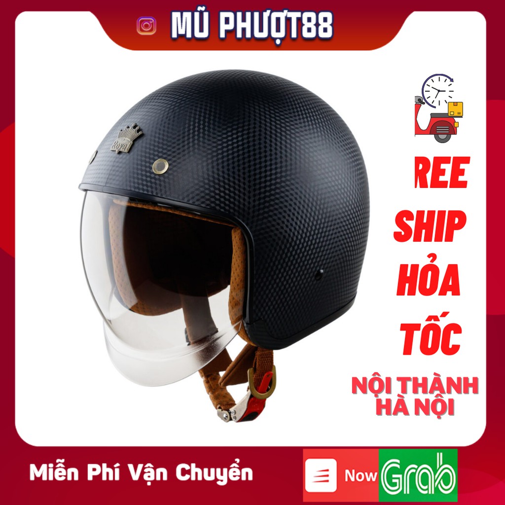 Mũ Royal M139 kính âm vân cacbon và các màu lựa chọn