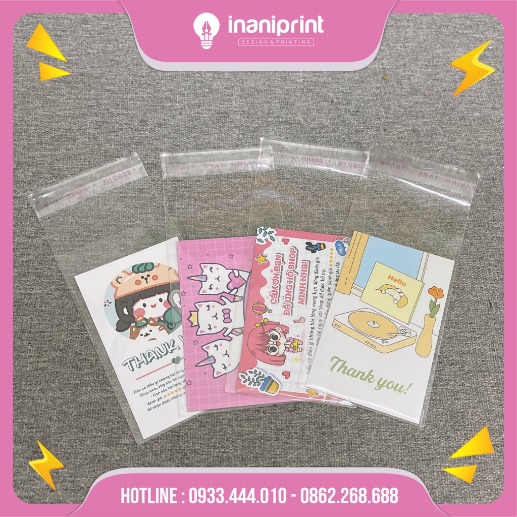 Bịch Kiếng Opp Có Keo Dán Đựng Card Cảm Ơn, Flashcard, Idol Card