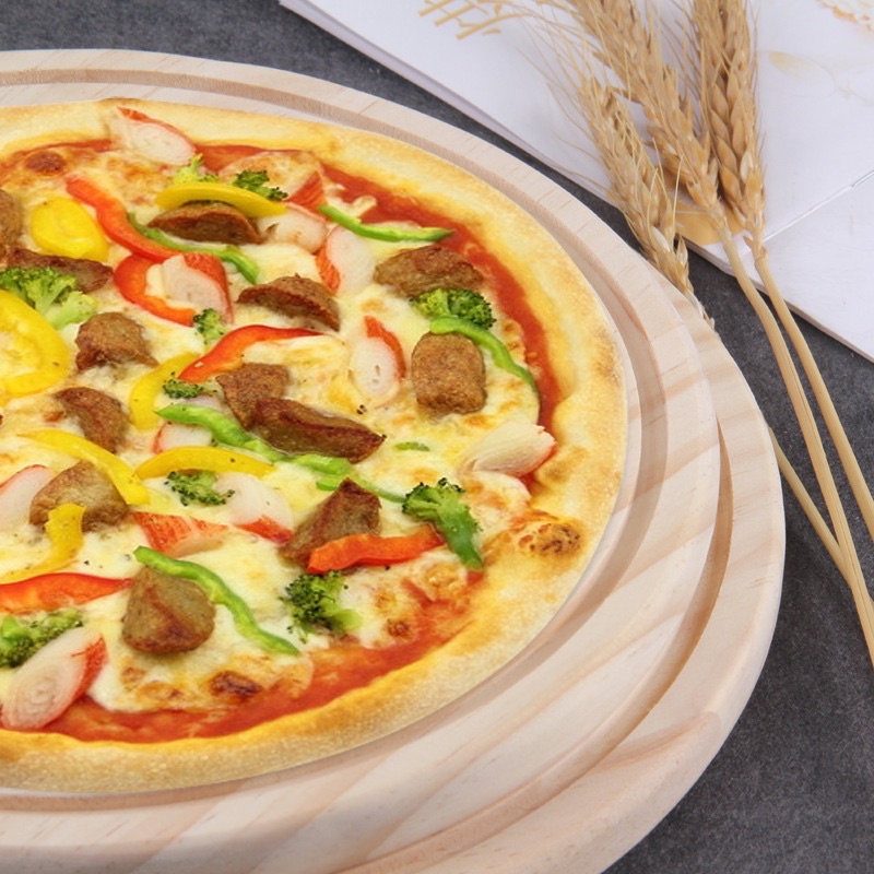 Thớt gỗ decor đựng bánh pizza