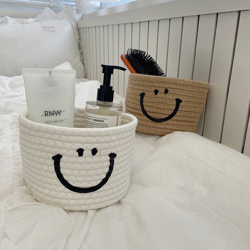 Giỏ Đựng Đồ Bằng Dây Cotton Đan Handmade Dày Dặn Tiện Dụng