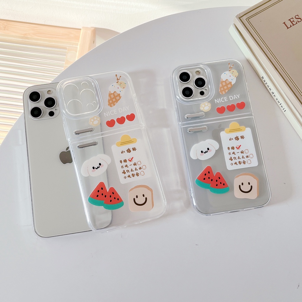 Ốp Điện Thoại Silicon Tpu Mềm Trong Suốt In Hình Nhãn Hoạt Hình Dưa Hấu 3D Chống Rơi Cho iphone 13 12 11 Pro XS Max XR