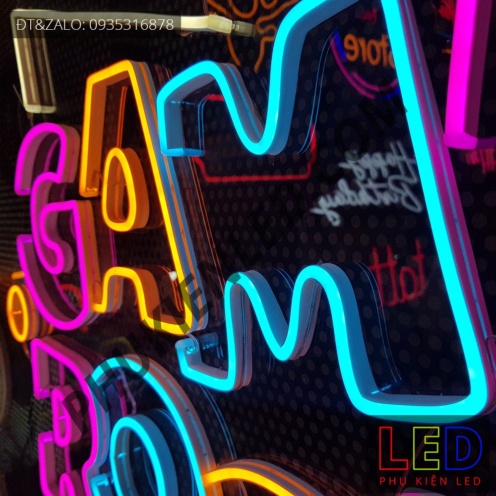 Đèn Led Neon Chữ GAME ROOM Nhiều Màu - GAME ROOM LED Neon Sign, Đèn Led Neon Game Trang Trí Phòng Game