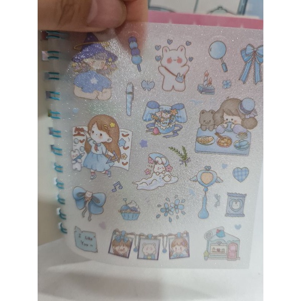 Sổ lò xo sticker 10 trang (có thể dùng làm sổ lưu trữ), size 11cm