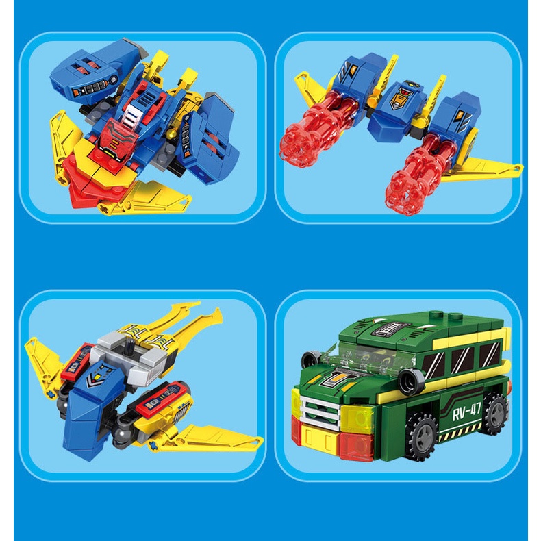 Đồ chơi xếp hình lắp ráp Siêu Robot Hesman và siêu xe 8 trong 1 với hơn 766 chi tiết nhựa ABS cao cấp