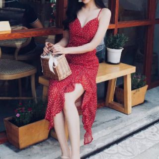 VÁY 2 DÂY HỌA TIẾT CHẤM BI. HÀNG