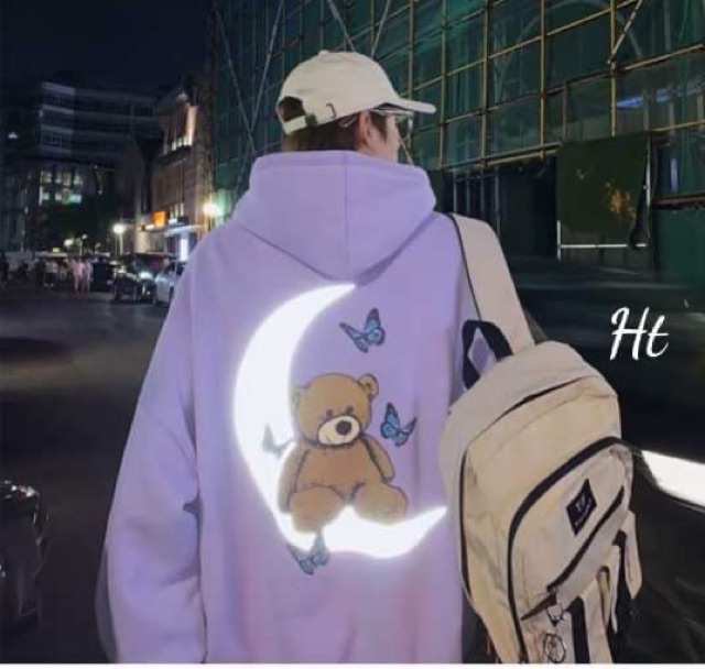 Áo hoodie gấu bướm trăng phản quang H2A766 | BigBuy360 - bigbuy360.vn