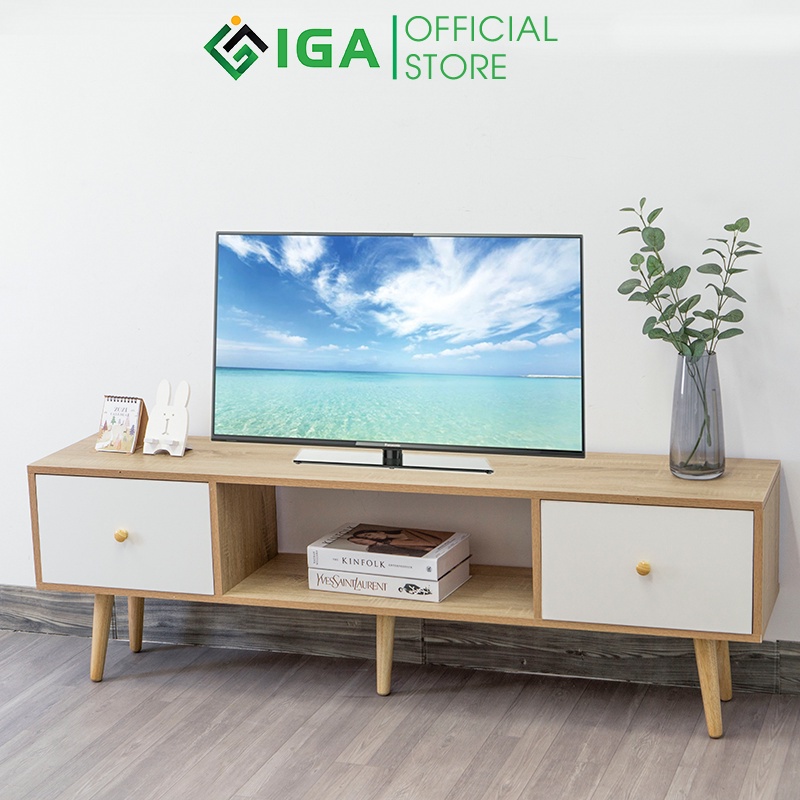 Kệ tivi, tủ để sàn kết hợp 2 ngăn kéo thông minh tiện lợi. GP155