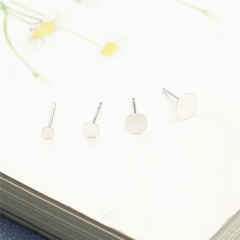 Hoa tai kiểu đinh bạc 925 có khấc đơn giản - Charm Bạc 925 - Mã CB473