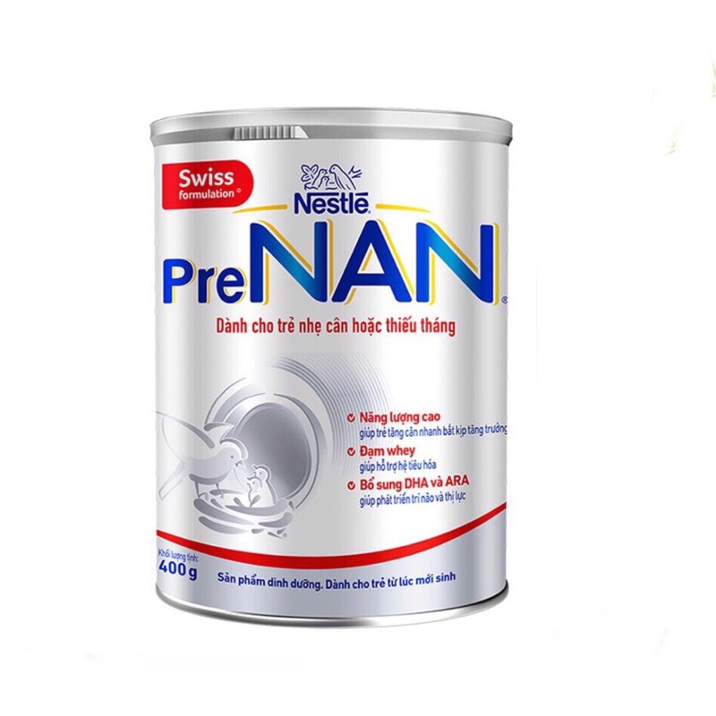 Sữa Nestle PreNAN 400g dành cho bé nhẹ cân và thiếu tháng