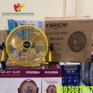 ☘️QUẠT TÍCH ĐIỆN KORICHI KRC-6312 ĐƯỜNG KÍNH 27cm CÔNG SUẤT HOẠT ĐỘNG 10 TIẾNG BẢO HÀNH QUẠT 1 NĂM,PIN 6 THÁNG