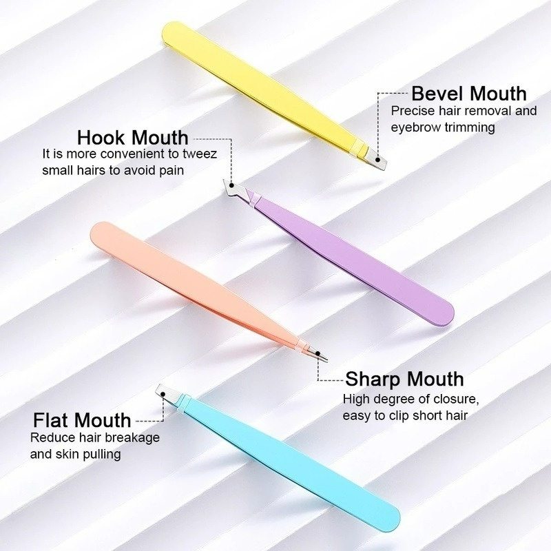 Nhíp Tỉa Lông Mày Bằng Thép Không Gỉ Màu Kẹo Ngọt Tiện Dụng