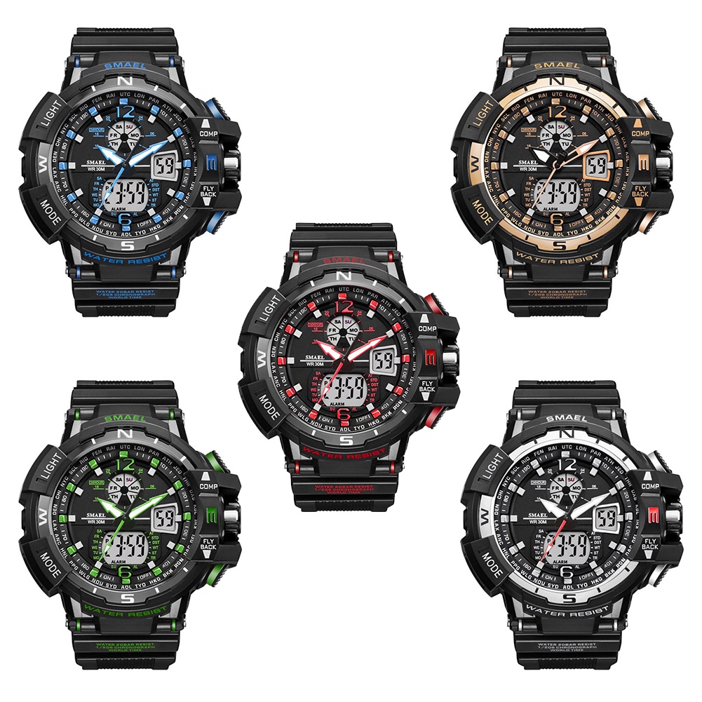 MACmk SMAEL 1376c Men Waterproof Backlight Outdoor Sports Analog Quartz Digital Watch