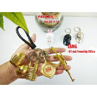Combo 6 món Móc khóa PUBG GOLD cực chất - Chất liệu kim loại - sơn tĩnh điện cực bền(P2)