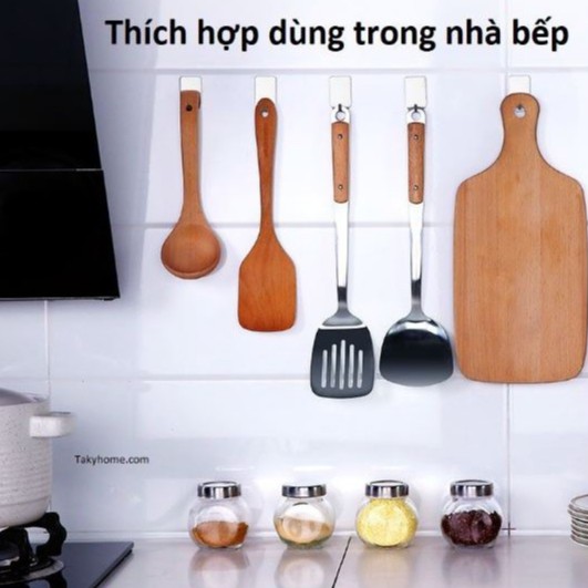 5 Móc treo đồ đa năng trong nhà,nhà bếp,phòng khách Inox 304 Nanichino kèm keo dán