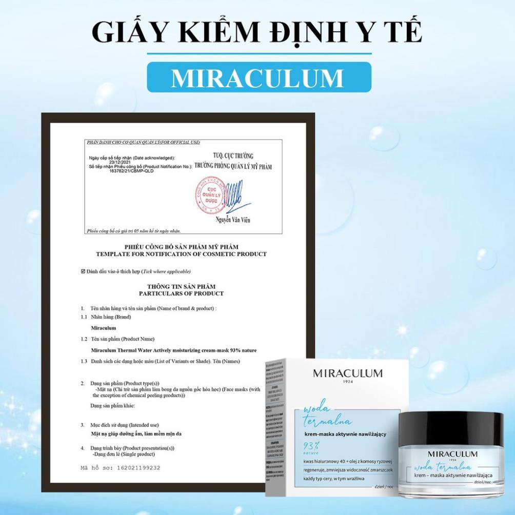 Kem Dưỡng Trắng Da, Kem Dưỡng Ẩm Miraculum Thermal Water Active Phục Hồi Tái Tạo Da 30ml