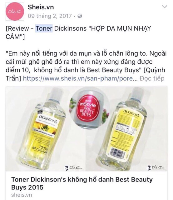 Toner Dickinson ( dành cho da mịn và nhạy cảm )