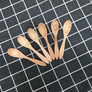 Bộ 5 chiếc Thìa , muỗng nhỏ gỗ TẦN BÌ/ BEECH/ ÓC CHÓ nhập khẩu cao cấp (12cmx2,5cm)