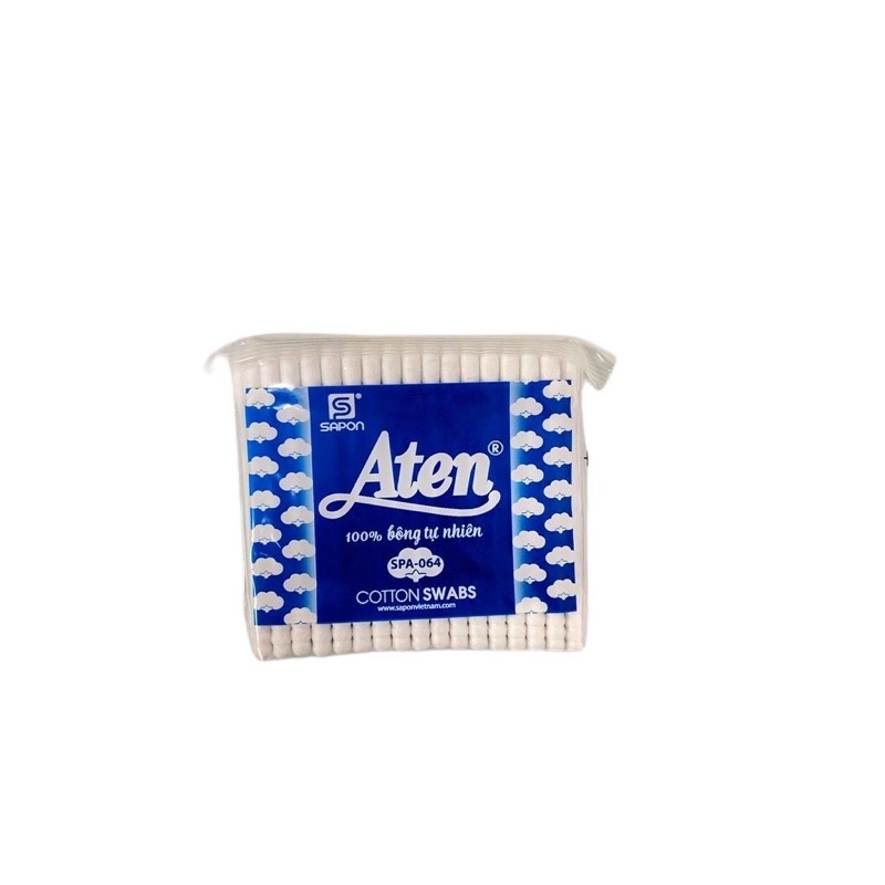 Combo 10 Tăm Bông Aten Kháng Khuẩn Người Lớn Vệ Sinh Tai Mũi, Bông Ngoáy Tai Aten An Toàn Tiêu Chuẩn Thụy Sĩ