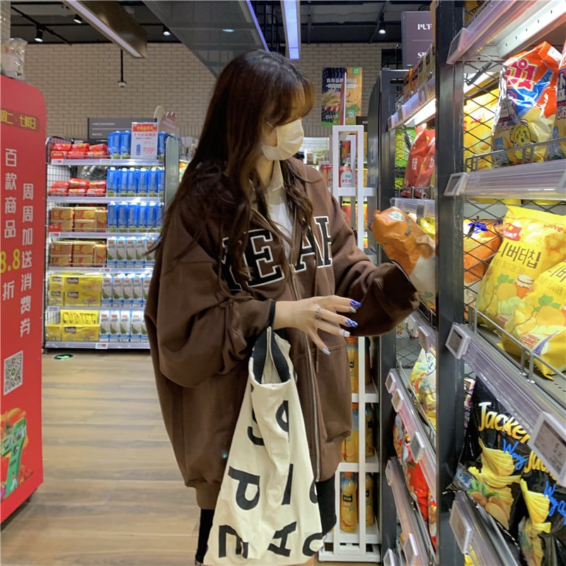 Áo Khoác Nỉ Nâu Nữ [FREESHIP] Hoodie zip màu vintage bánh bèo tiểu thư Ulzzang | BigBuy360 - bigbuy360.vn