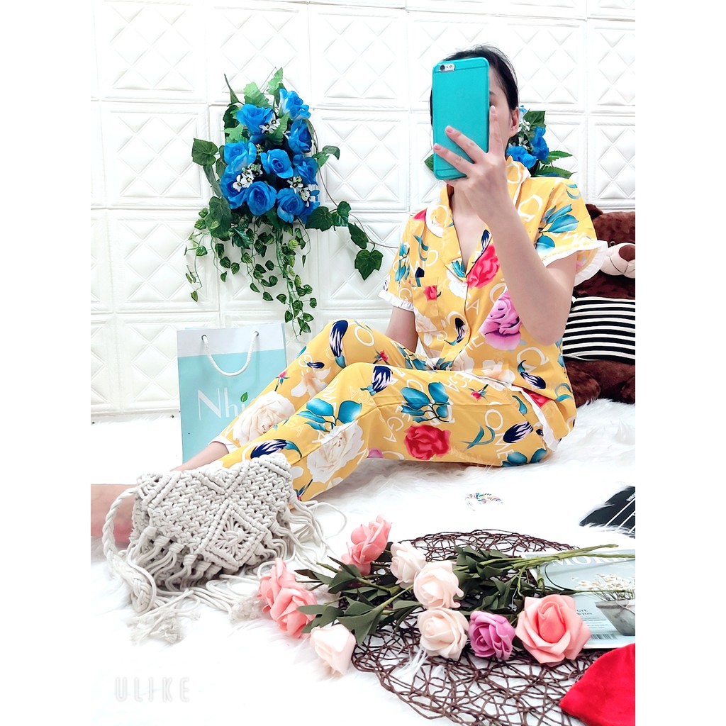 BỘ PIJAMA LỤA BÈO TAY NGẮN QUẦN DÀI MS04 | BigBuy360 - bigbuy360.vn