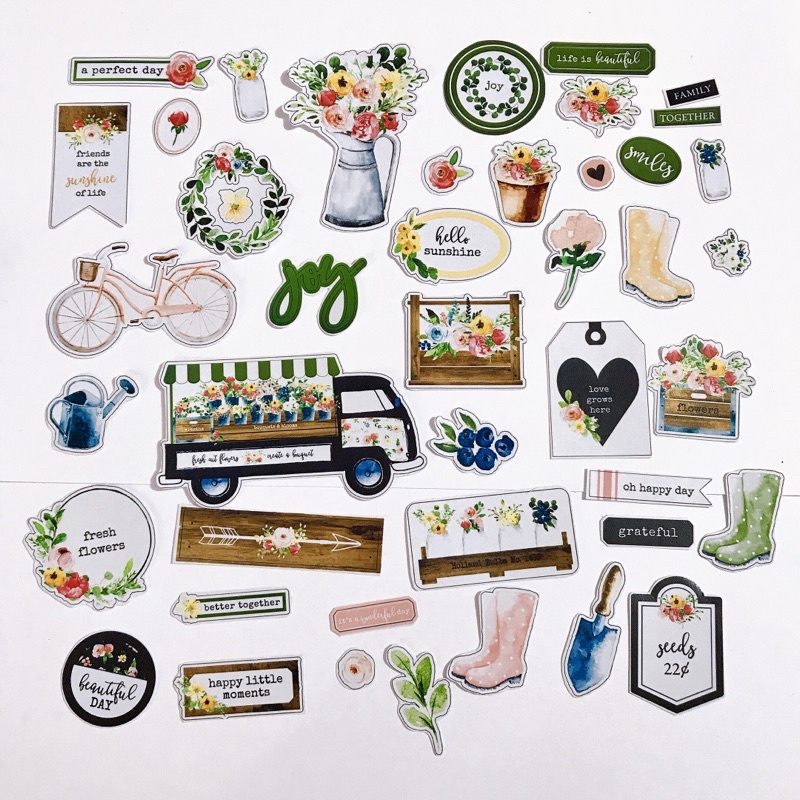 Sticker cắt sẵn theo set từng chủ đề không dán decal dùng trang trí khung ảnh nổi,love box, srcapbook,...
