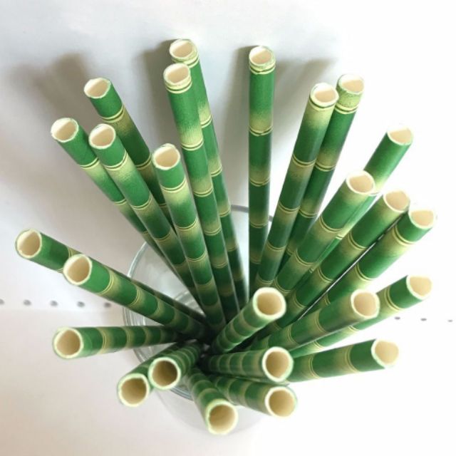 Bộ 25 ống hút giấy thân thiện môi trường.