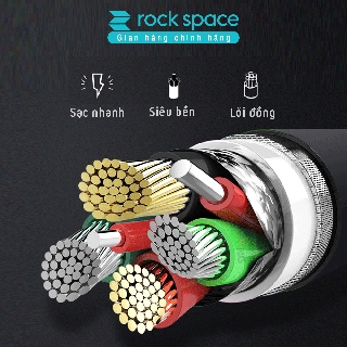 Dây Cáp Sạc iPhone Chính hãng RockSpace Z12, sạc nhanh ổn định không nóng máy độ dài 1m bảo hành 12 tháng 1 đổi 1