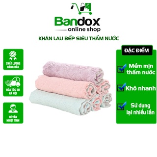 Combo khăn lau bếp đa năng siêu thấm nước, khăn lau bát đĩa, khăn lau 2 mặt siêu mềm