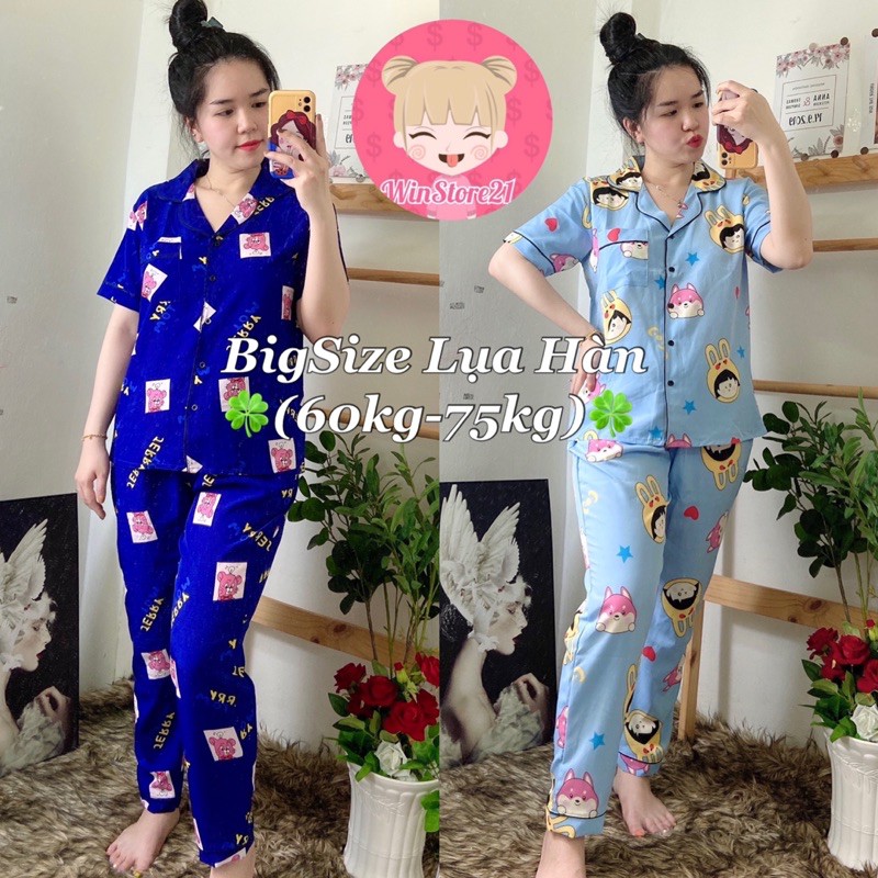 (BigSize Lụa Hàn) Đồ Bộ Pijama Lụa Hàn TNQD_ 60kg đến 75kg | BigBuy360 - bigbuy360.vn