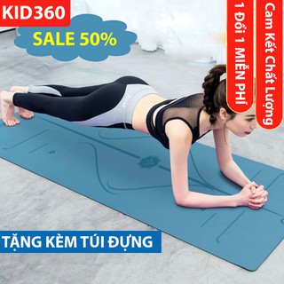 [TẶNG TÚI] Thảm tập Yoga 2 lớp TPE cao cấp họa tiết hoa anh đào chống trơn trượt