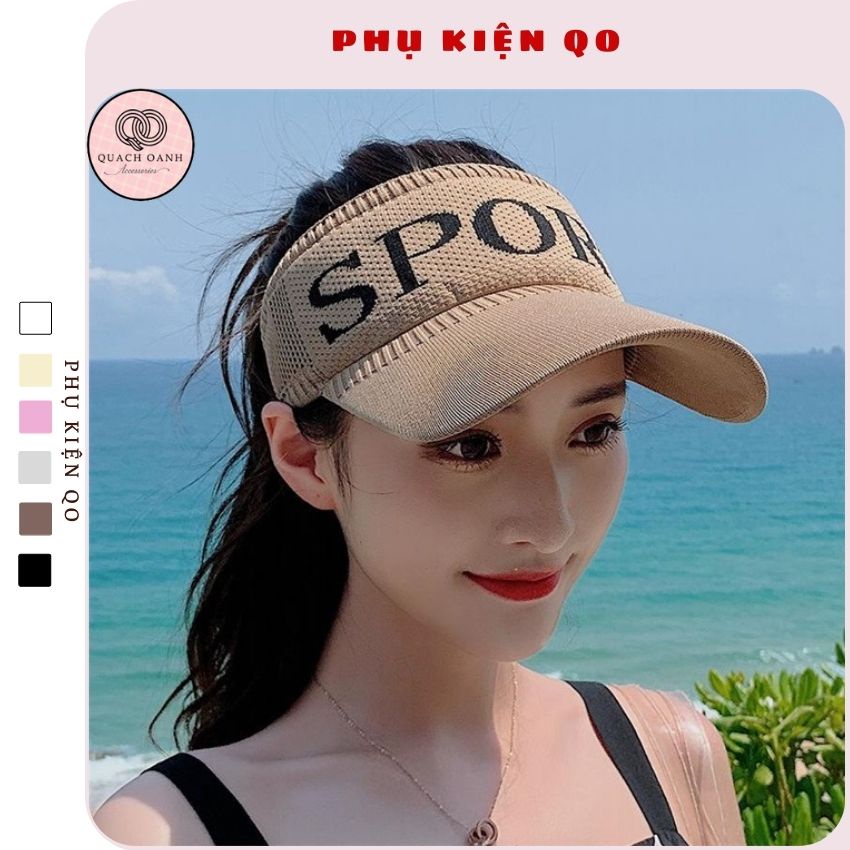 Mũ lưỡi trai nữ nửa đầu in chữ sport năng động – MU68