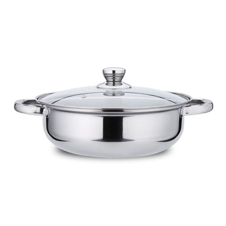 Nồi lẩu liền mini đa năng 28cm INOX SÁNG BÓNG