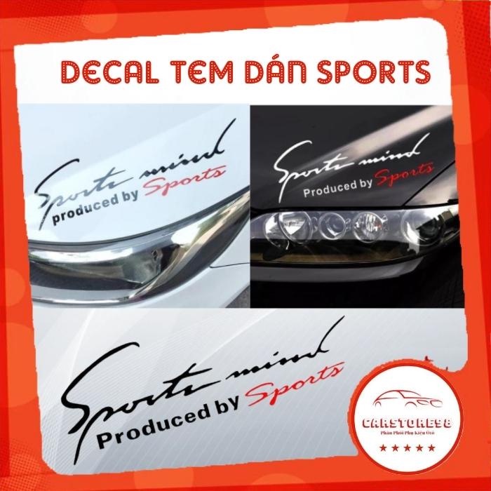 Tem Dán Decal Sport Mind Prodeced By Sports Nắp Capo Xe Hơi Ôtô - Kểu Dáng Thể Thao Tạo Điểm Nhấn Nổi Bật Khỏe Khoắn CS8