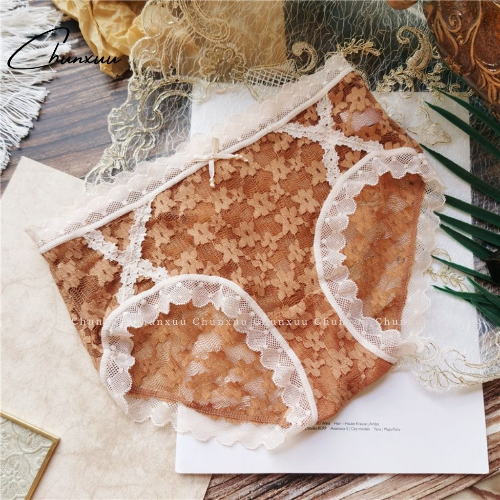 Quần lót nữ ren hoa cao cấp CHUNXUU chất liệu mềm mại kháng khuẩn, màu trung tính ngọt ngào - QC72