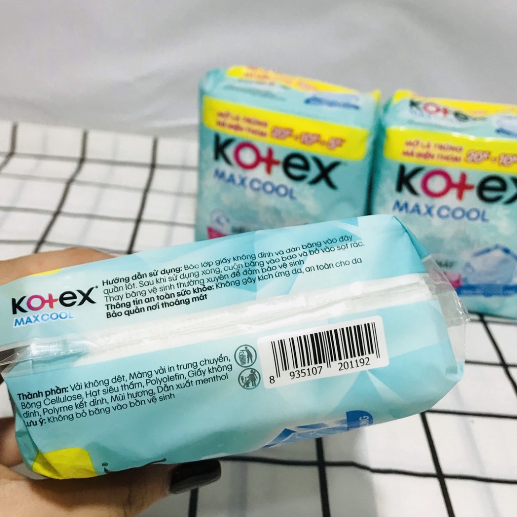 Băng Vệ Sinh Kotex Max Cool Siêu Mỏng Cánh 8 Miếng 23cm