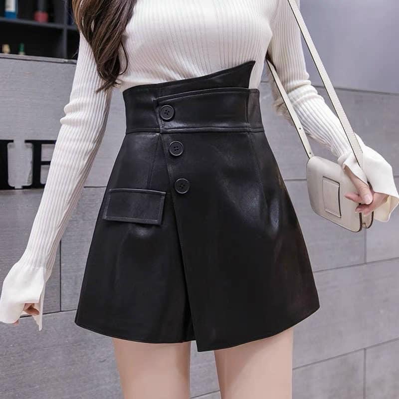 Chân váy da vạt chéo Qc về đủ sz S M L