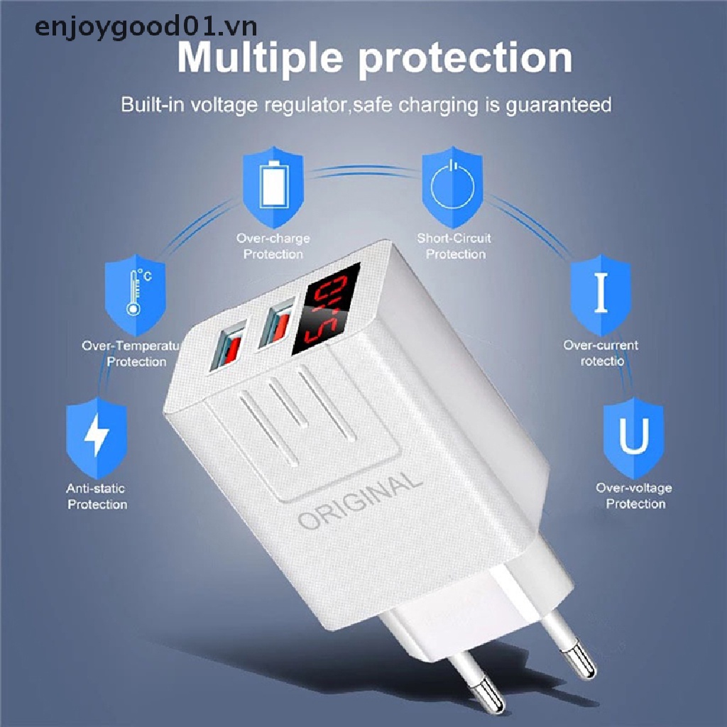 Củ sạc nhanh có màn hình LED kỹ thuật số 45W QC 3.0 USB dùng cho điện thoại