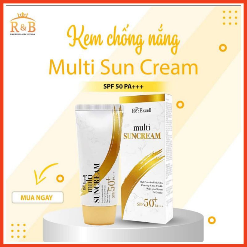 Kem chống nắng lên tone không gây nhờn rít, đổ dầu Hàn Quốc Multi_Sun_cream SPF50+ PA+++ RB