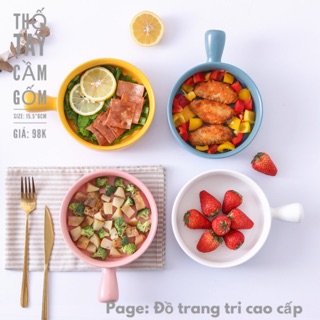 Thố, chảo gốm sứ tay cầm
